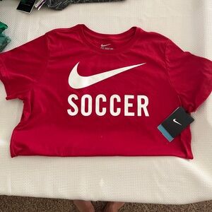 Nike Red Soccer Tee- Dry Fit